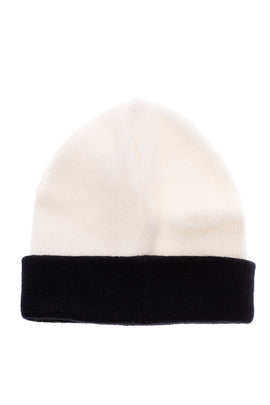 IVORY Beanie Cap Size 0 / 6M Two Tone Thin Knit Made in Italy
