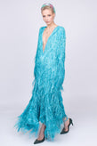 GUCCI Kaftan Style Dress Size IT 44 / L Silk Blend Fringe Plunge Neck RRP €9790 gallery photo number 3