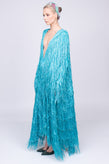 GUCCI Kaftan Style Dress Size IT 44 / L Silk Blend Fringe Plunge Neck RRP €9790 gallery photo number 5