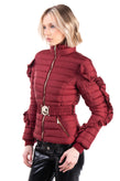 RRP €365 MANGANO Quilted Jacket Size XS Ruffle Belted Full Zip gallery photo number 3