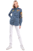 RRP €560 DSQUARED2 Shirt Size IT 42 / M Scout Patches Garment Dy Long Sleeve gallery photo number 2