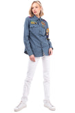 RRP €560 DSQUARED2 Shirt Size IT 42 / M Scout Patches Garment Dy Long Sleeve gallery photo number 3