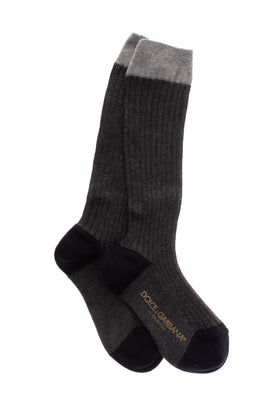 DOLCE & GABBANA Ribbed Calf Socks Size S / 2-4Y Thin Knit Made in Italy gallery photo number 1