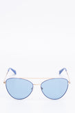 RRP €145 LOVE MOSCHINO MOL011/S Pilot Sunglasses Tinted Blue Lenses Logo Sides gallery photo number 1