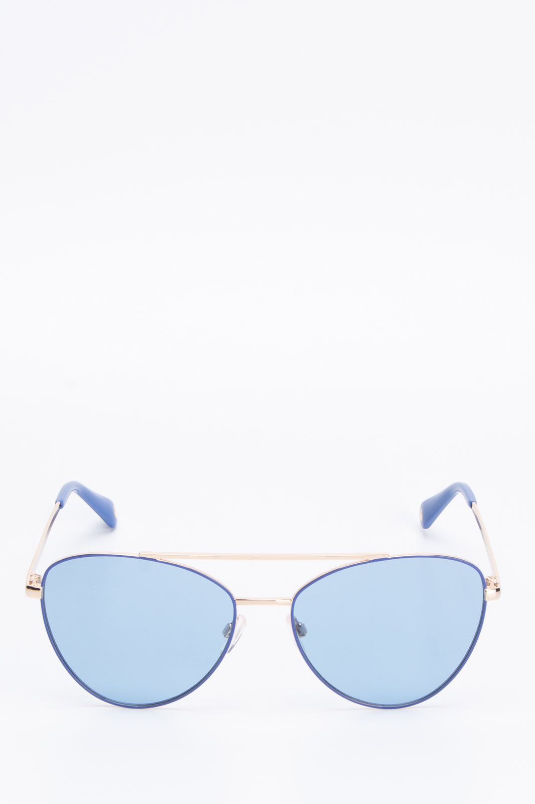 RRP €145 LOVE MOSCHINO MOL011/S Pilot Sunglasses Tinted Blue Lenses Logo Sides gallery main photo