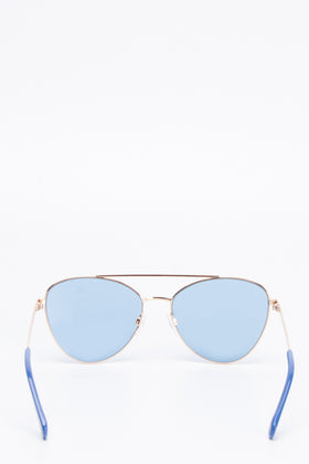 RRP €145 LOVE MOSCHINO MOL011/S Pilot Sunglasses Tinted Blue Lenses Logo Sides gallery photo number 4