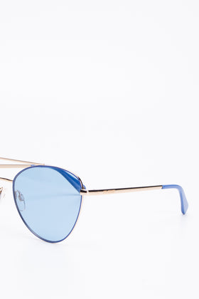 RRP €145 LOVE MOSCHINO MOL011/S Pilot Sunglasses Tinted Blue Lenses Logo Sides gallery photo number 5