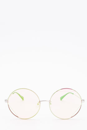 RRP €225 MOSCHINO MOS073/G/S Oversized Round Sunglasses Teddy Bear Iridescent gallery photo number 1