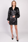 LE VOLIERE Chenille Cocktail Wrap Dress Size M / L Satin Lining Metallic Coating gallery photo number 2
