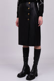 RRP€185 PINKO Wrap Skirt US10 IT46 XL PU Leather Branded Buttons MONSONE 2 gallery photo number 4