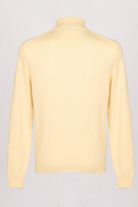 RRP€530 MALO Cashmere & Wool Jumper Size L Ananas Yellow Thin Argyle Funnel-Neck gallery photo number 2