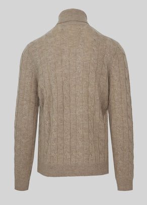 RRP€530 MALO Cashmere & Wool Jumper Size L Beige Thin Cable Knit Long-Sleeve
