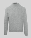 RRP €530 MALO Cashmere & Wool Jumper Size L Melange Thin Knit Argyle Mock Neck gallery photo number 1