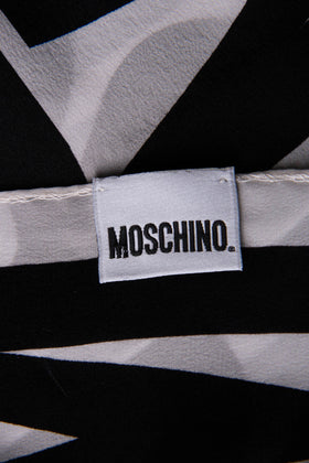 RRP€130 MOSCHINO Silk Crepe Square Bandana Scarf Double Question Lightweight gallery photo number 6