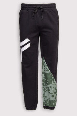 JOHN RICHMOND Sweat Trousers US42 IT56 XL Frogskin Camouflage Logo Cuffed