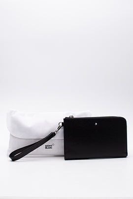 RRP €510 MONTBLANC SARTORIAL Saffiano Leather Wristlet Pouch Clutch Bag Logo