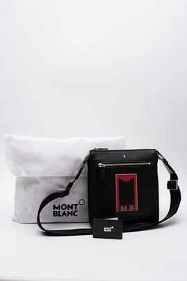 RRP€675 MONTBLANC MEISTERSTUCK Grainy Leather Envelope Crossbody Bag Logo Emblem