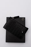 RRP€320 MONTBLANC MEISTERSTUCK SELECTION Leather Wallet 5CC Alligator Motif Zip gallery photo number 1