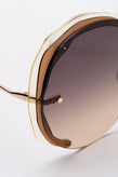 RRP€350 CHLOE CE174S Round Rimless Sunglasses Gradient Tortoiseshell Tips gallery photo number 5