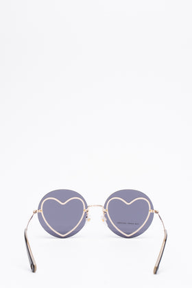RRP €250 MARC JACOBS MARC 494/G/S Oversize Round Sunglasses Rimless Stud Heart gallery photo number 4