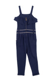 FUN & FUN Jumpsuit Size 5Y Metal Detail Zipped Back Pleated Front Strappy gallery photo number 2