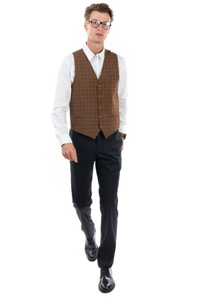 RRP €245 BOTTEGA MARTINESE Wool Waistcoat Size IT 50 / L Marzotto Fabric Plaid gallery photo number 1
