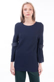 RRP €480 DROME Jumper Size M Thin Knit Leather Tabs Flared Sleeve Made in Italy gallery photo number 3