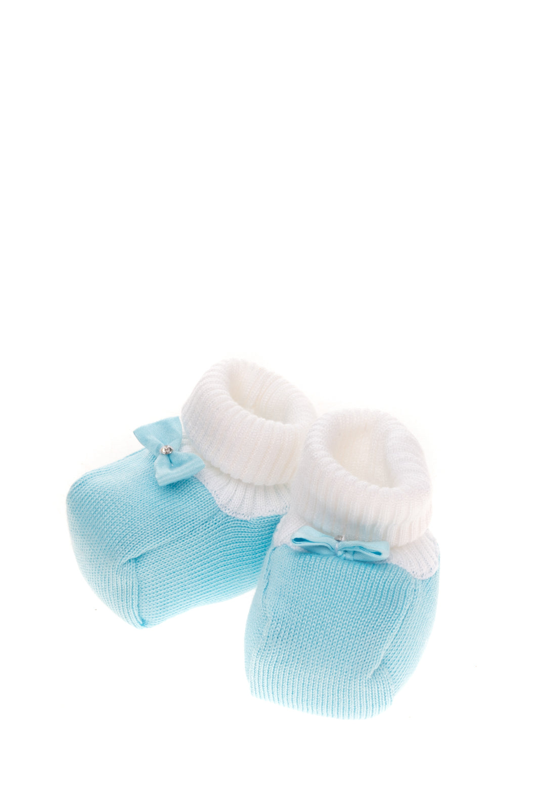COLORICHIARI Baby Sock Shoes Size 15 UK 0 US 0 Two Tone Bow Pull On gallery main photo