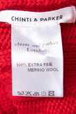 RRP €340 CHINTI & PARKER Merino Wool Scarf & Beanie Cap One Size Red Cable Knit gallery photo number 7