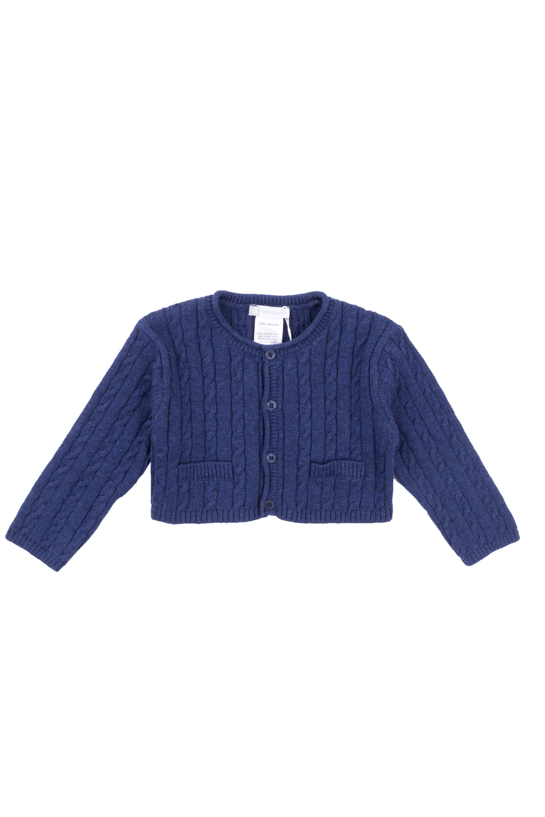 TUTTO PICCOLO Cardigan Size 12M / 74CM Angora Wool Blend Cable Knit Button Front gallery main photo