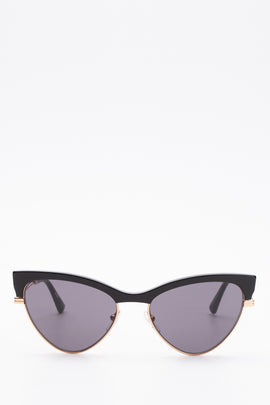 RRP €265 MOSCHINO MOS068/S Cat Eye Sunglasses Two Tone Frame Lightly Mirrored