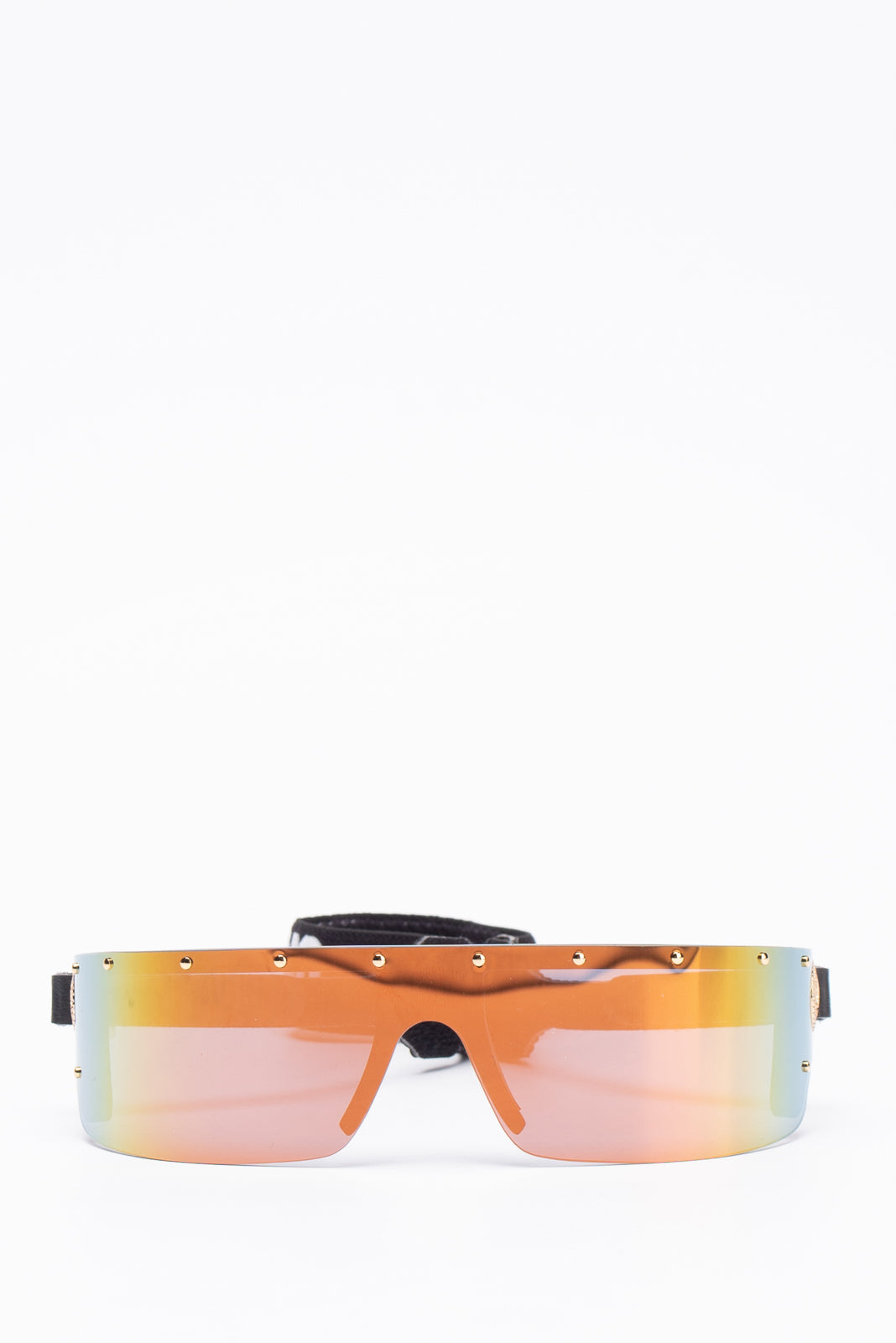 RRP€280 MOSCHINO MOS049/S Narrow Shield Sunglasses Iridescent Adjustable Strap gallery main photo