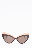 RRP€200 MOSCHINO MOS080/S Cat Eye Sunglasses Tortoiseshell  Glossy Logo Sides gallery photo number 1