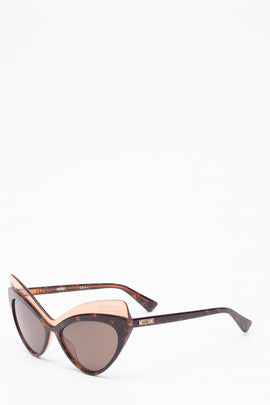 RRP€200 MOSCHINO MOS080/S Cat Eye Sunglasses Tortoiseshell  Glossy Logo Sides