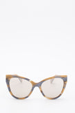 RRP€235 MOSCHINO MOS056/S Oversized Butterfly Sunglasses Painted Frame Mirrored gallery photo number 1