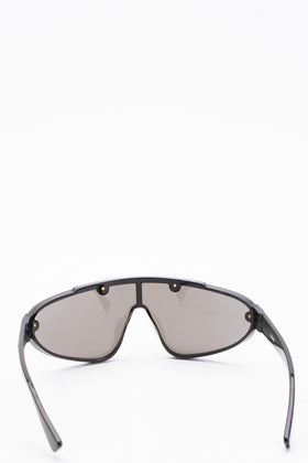 RRP€250 MOSCHINO MOS061/S Wrap Shield Sunglasses Mirrored Studded Logo Sides gallery photo number 4