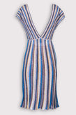 RRP €760 M MISSONI COLLECTION Knitted Empire Line Dress US4 IT40 S Striped Lame gallery photo number 3