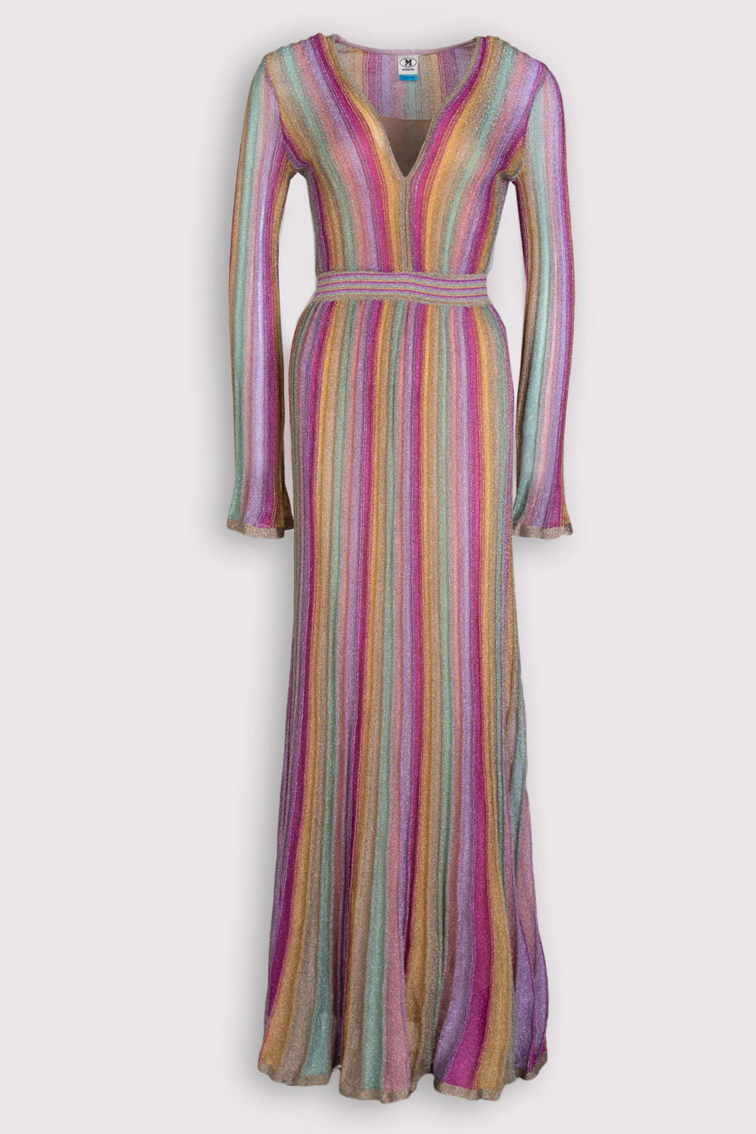 RRP€1230 M MISSONI COLLECTION Crochet Knit Maxi Dress US4 IT40 S Striped Lame gallery main photo