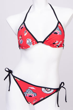 RRP€205 M MISSONI Bikini Set US8 IT44 L Circus Print Non Padded Made in Italy gallery photo number 1