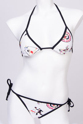 RRP€205 M MISSONI Bikini Set US2 IT38 XS Circus Print Non Padded Made in Italy