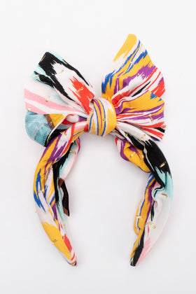 RRP€130 MISSONI MARE Headband Bow Abstract Pattern Colour Block Lurex Trim gallery photo number 3