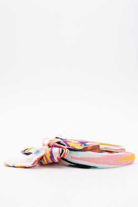 RRP€130 MISSONI MARE Headband Bow Abstract Pattern Colour Block Lurex Trim gallery photo number 5
