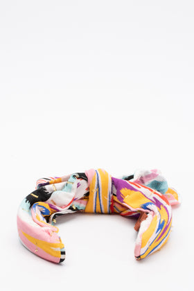 RRP€130 MISSONI MARE Headband Bow Abstract Pattern Colour Block Lurex Trim gallery photo number 4