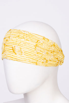 RRP€140 MISSONI Sangallo Floral Lace Headband Striped Pattern Made in Italy
