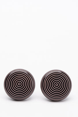 RRP€240 MISSONI Round Shape Clip-On Earrings Engraved Spiral Made in Italy