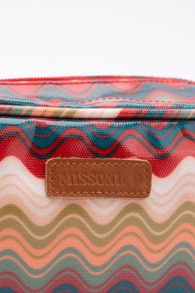 MISSONI Clutch Cosmetic Bag Multicolour Ripple Pattern Coated Panel Zip Closure gallery photo number 7