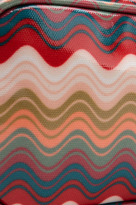 MISSONI Clutch Cosmetic Bag Multicolour Ripple Pattern Coated Panel Zip Closure gallery photo number 5