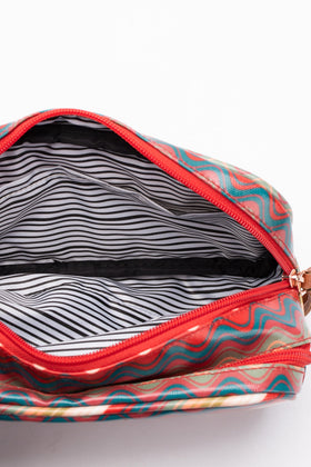MISSONI Clutch Cosmetic Bag Multicolour Ripple Pattern Coated Panel Zip Closure gallery photo number 8
