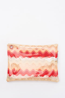 MISSONI Clutch Bag Pouch Ripple Pattern Partly Transparent Panel Zip Closure gallery photo number 2