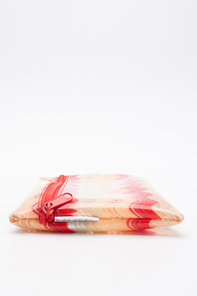 MISSONI Clutch Bag Pouch Ripple Pattern Partly Transparent Panel Zip Closure gallery photo number 3